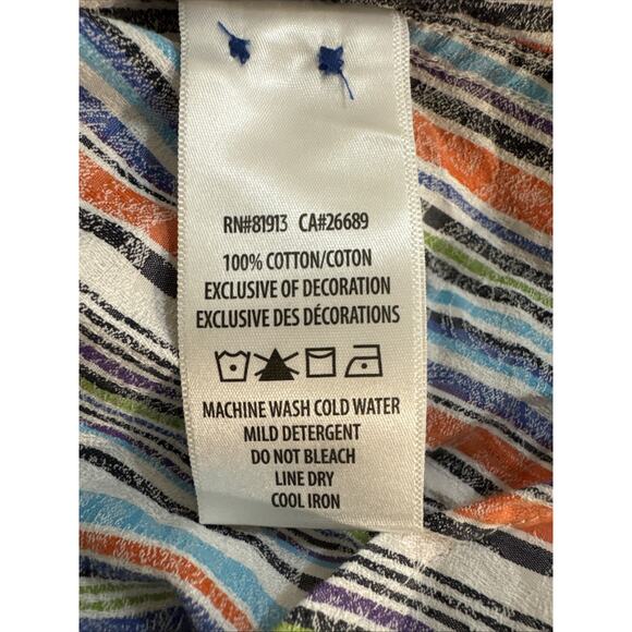 Robert Graham Men's L Rainbow Stripe Flip Cuff Button Up Shirt Exclusive - Picture 8 of 8